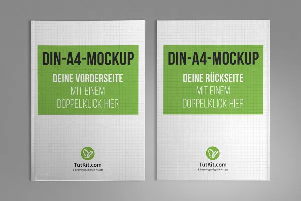 Mockup mit Hardcover-Buch im A4-Hochformat – Version 1