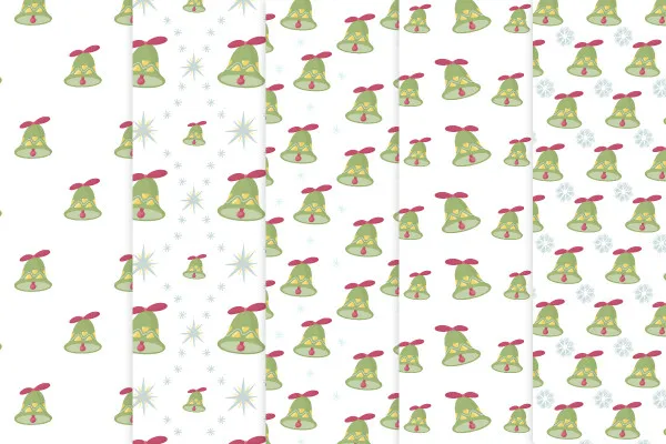 Weihnachtsmuster mit grünen Glöckchen