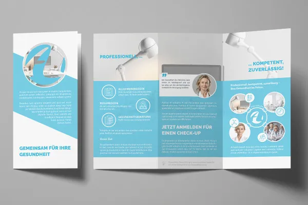 Flyer-Vorlage im Health-Design für Ärzte, Zahnärzte und Gesundheitswesen