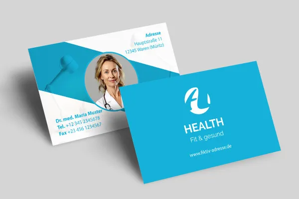Visitenkarten-Vorlage im Health-Design für Ärzte, Zahnärzte und Gesundheitswesen