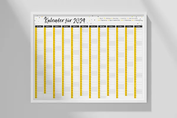 Kalender-Vorlage 2024: Jahresplaner