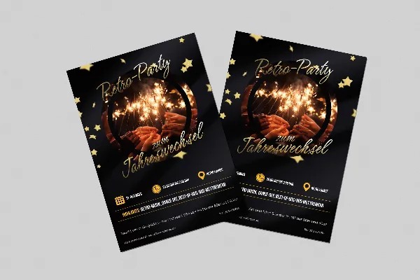 Silvester und Neujahr: Flyer- und Plakat-Vorlage „Wunderkerze“