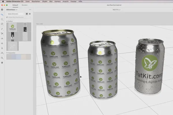 Adobe Dimension CC-Tutorial: 06 | Modelle designen und mit Oberflächen-Materialien versehen