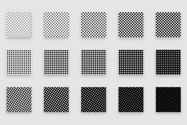 Halftone Patterns – Photoshop-Muster für Halbtonraster: Punkte unregelmäßig verteilt