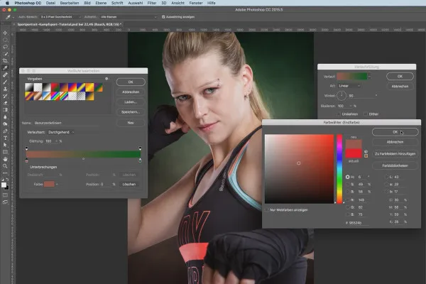 Bildoptimierung von Sportporträts – 1.8 Farblook mit Verlaufsfüllungen anlegen