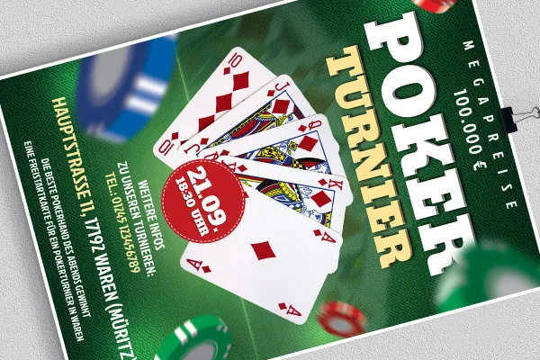 Flyer-Vorlagen für Skat- und Pokerturniere – Version 1