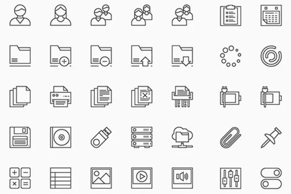 100 Interface-Icons für Webseiten und Apps in Schwarz