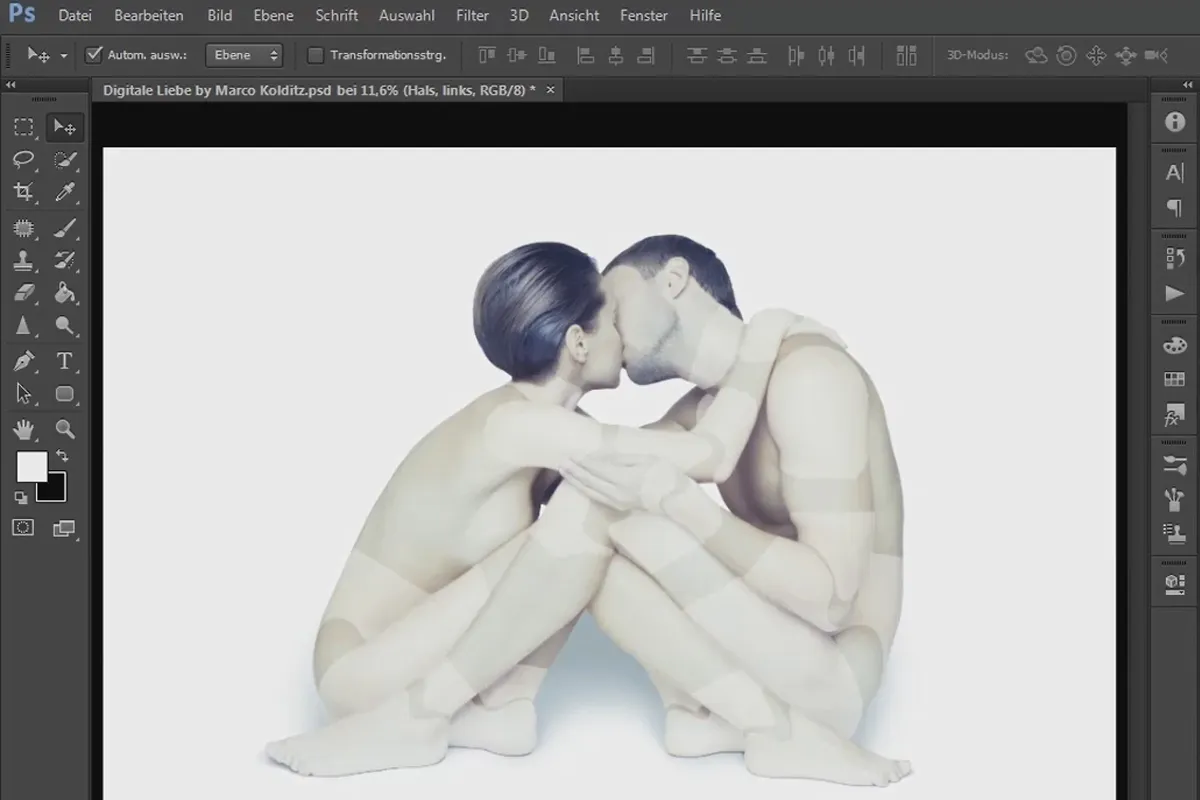 Photoshop-Composing - Digitale Liebe: 02 - Gelenke skizzieren und wichtige Schablonen erstellen