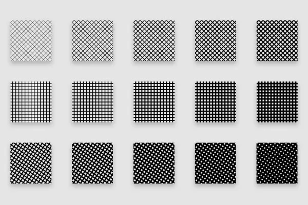 Halftone Patterns – Photoshop-Muster für Halbtonraster: Gitterstrukturen