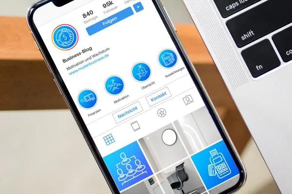 Icons zu den Themen Unternehmen, Geschäft und Business in einer Smartphone-App