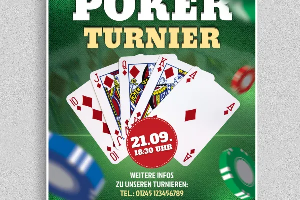 Poster, Flyer und Plakate für Kartenspiele, Skat- und Pokerturniere