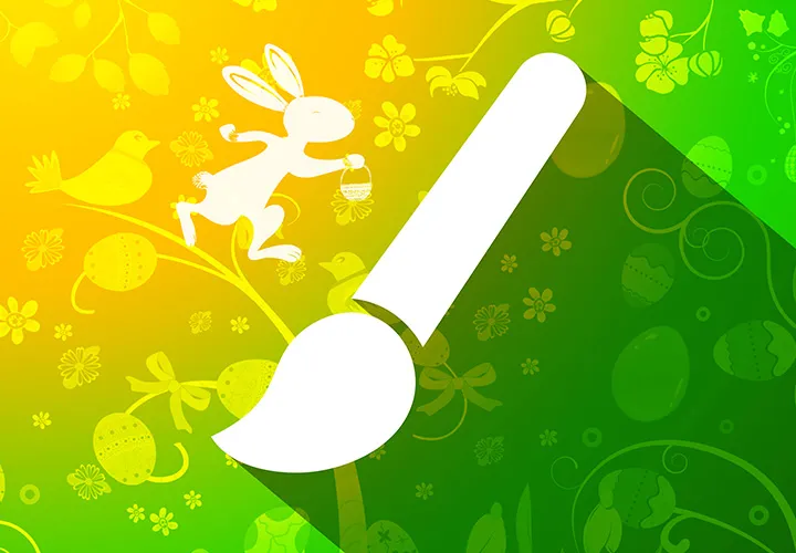 Frühlingsmotive, Osterhasen, Ostereier – 70 Pinsel für Photoshop & Co