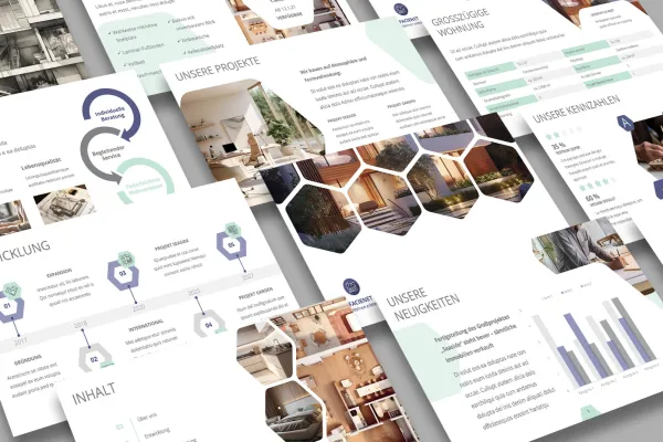 Corporate Design-Vorlagen für Immobilienfirmen und Architekturbüros: Präsentation
